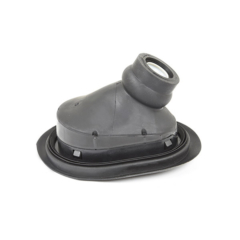 Side view of a product image of a black front of dash seal, also known as FOD Seal, a steering column component manufactured by GSS.
