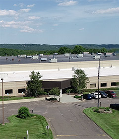 An aerial view of Global Steering Systems headquarters in Watertown, Connecticut, in the United States.